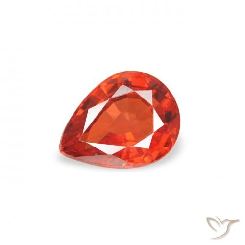0.44ct 天然 アンバーオレンジ サファイア, 洋梨の形, VS