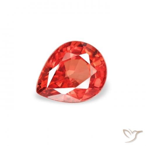0.49ct 天然 濃い赤 サファイア, 洋梨の形, VS
