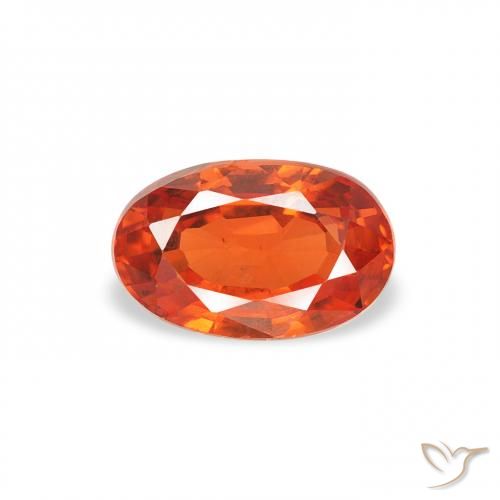 0.76ct 天然 赤みがかったオレンジ サファイア, 楕円形, VS