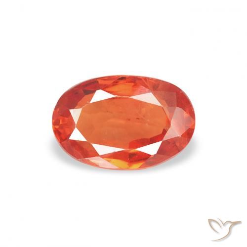 0.67ct 天然 ミディアムオレンジ サファイア, 楕円形, VS