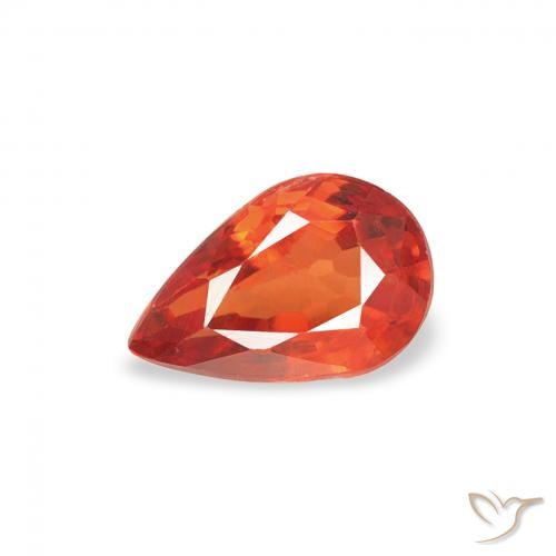 0.50ct 天然 赤みがかったオレンジ サファイア, 洋梨の形, VS
