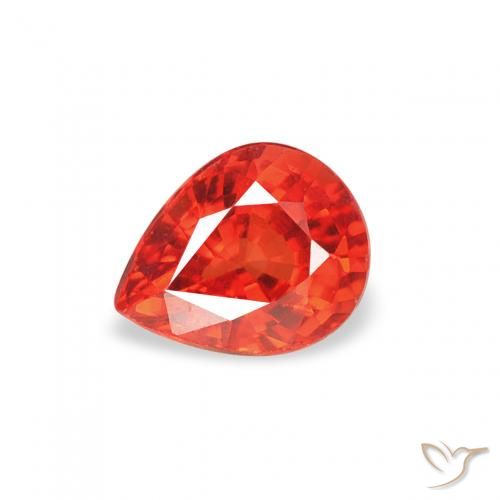 0.48ct 天然 ファイアレッド サファイア, 洋梨の形, VS