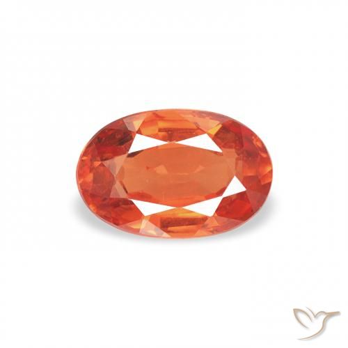 0.71ct 天然 ミディアムオレンジ サファイア, 楕円形, VS