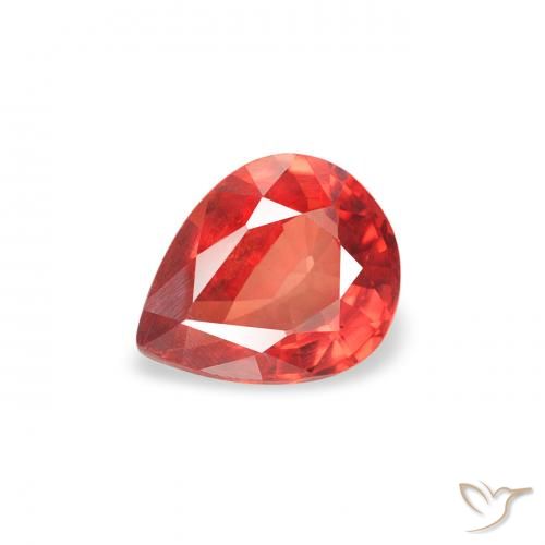 0.41ct 天然 濃い赤 サファイア, 洋梨の形, VS