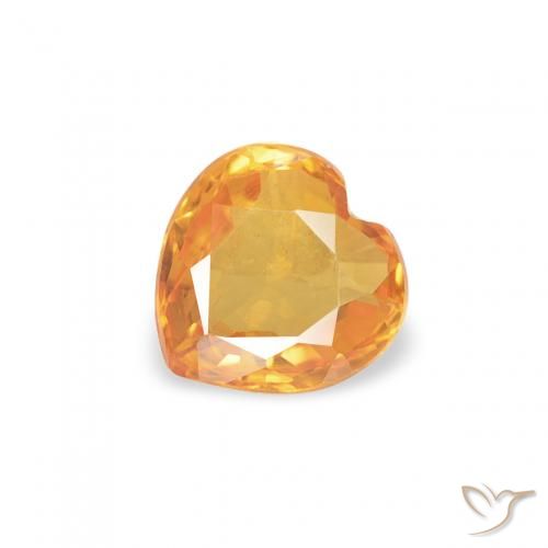 0.38ct 天然 ミディアムオレンジ サファイア, 心臓, VVS