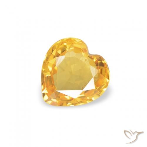 0.41ct 天然 ミディアムゴールド サファイア, 心臓, VVS