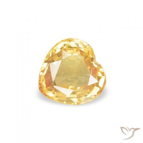 0.43ct 天然 ゴールド サファイア, 心臓, VVS