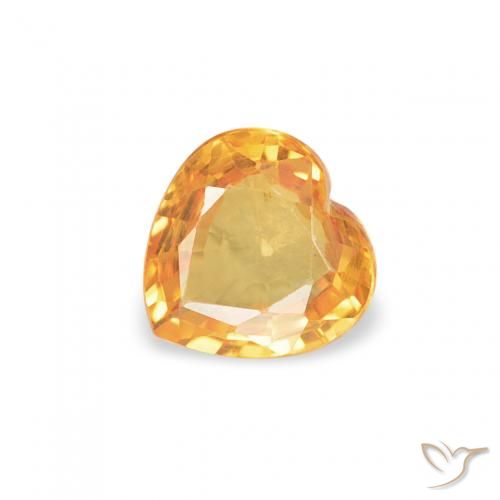 0.39ct 天然 Medium Light-Orange サファイア, 心臓, VVS