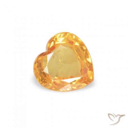 0.39カラットの天然Medium Light-Orangeサファイア、心臓、VVS