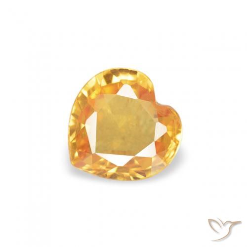 0.35ct 天然 Medium Dark-Golden サファイア, 心臓, VVS