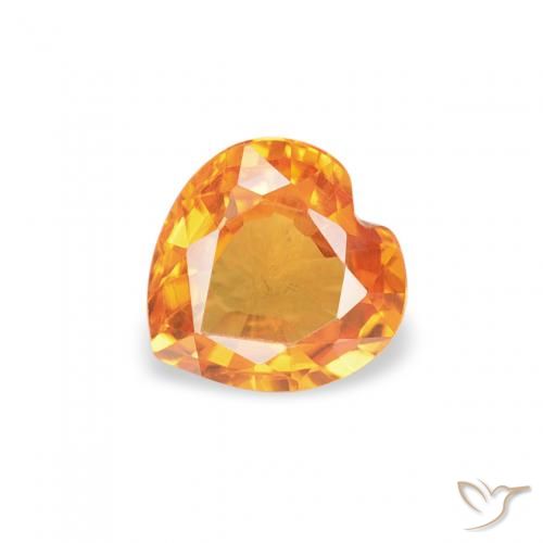0.41ct 天然 ミディアムオレンジ サファイア, 心臓, VVS
