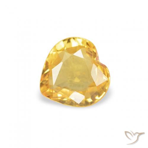 0.35ct 天然 ゴールド サファイア, 心臓, VVS