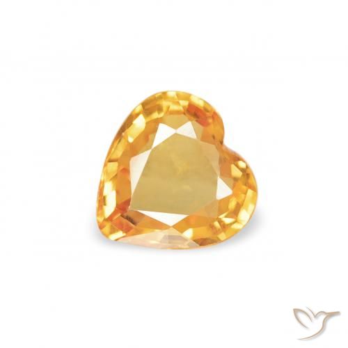 0.31ct 天然 ハニーオレンジ サファイア, 心臓, VVS