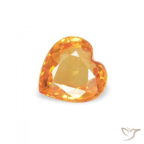 0.40ct 天然 ミディアムオレンジ サファイア, 心臓, VVS