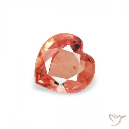 0.30ct 天然 オレンジレッド サファイア, 心臓, VS