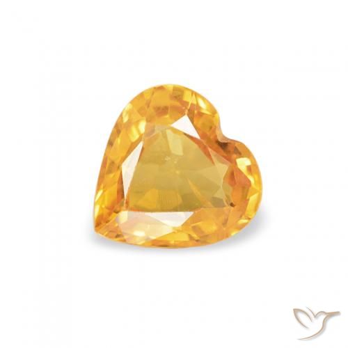 0.43ct 天然 オレンジゴールド サファイア, 心臓, VS