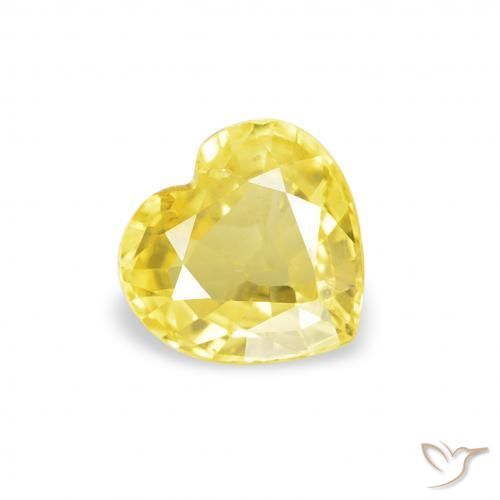 0.39ct 天然 Medium Light-Yellow サファイア, 心臓, VS