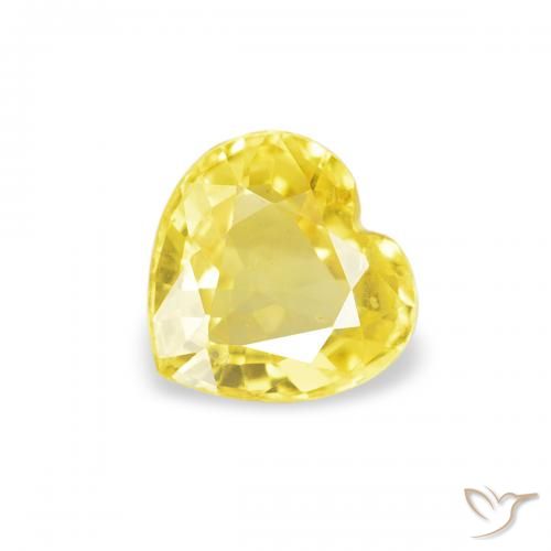 0.39カラットの天然Medium Light-Yellowサファイア、心臓、VS