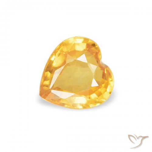 0.37ct 天然 ミディアムゴールド サファイア, 心臓, VS