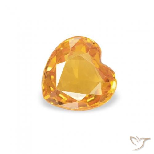 0.46ct 天然 ミディアムオレンジ サファイア, 心臓, VS