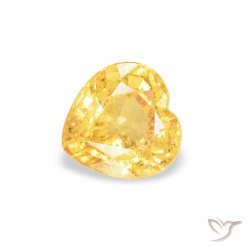 0.47ct 天然 ミディアムゴールデン サファイア, 心臓, VS-SI