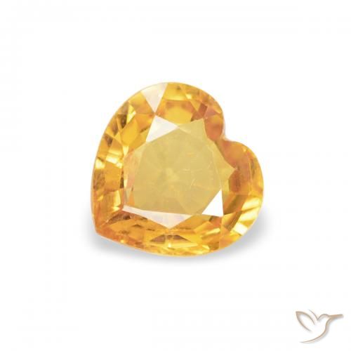 0.42ct 天然 オレンジゴールド サファイア, 心臓, VS