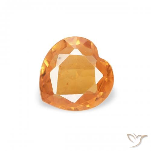 0.33ct 天然 ミディアムオレンジ サファイア, 心臓, VS