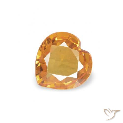 0.32ct 天然 ゴールド サファイア, 心臓, VVS-VS