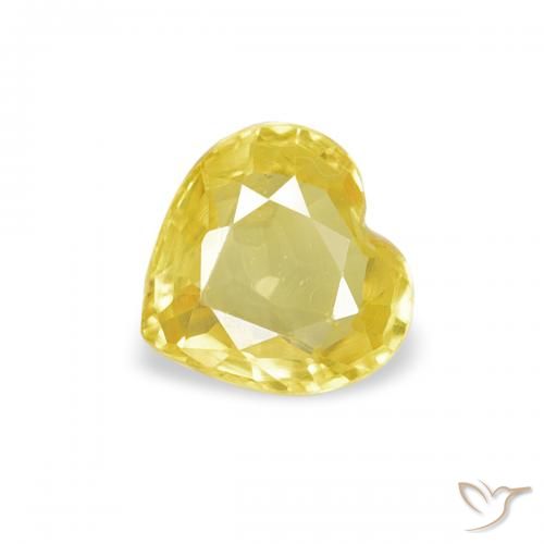 0.38ct 天然 イエロー サファイア, 心臓, VVS-VS