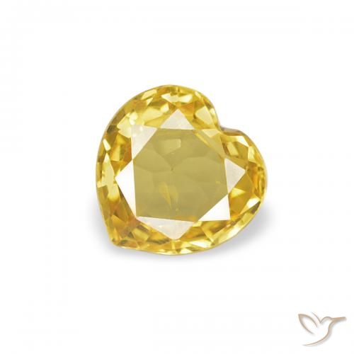 0.36ct 天然 ハニーイエロー サファイア, 心臓, VVS-VS