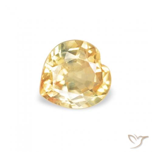 0.40ct 天然 薄いゴールド サファイア, 心臓, VS