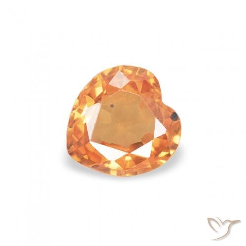 0.33ct 天然 鮮やかなオレンジ サファイア, 心臓, VS