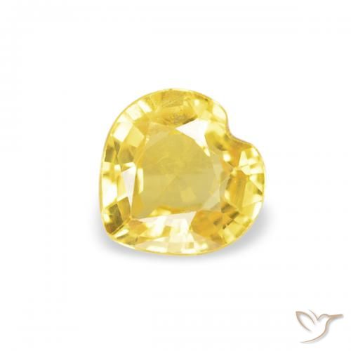 0.37ct 天然 ミディアムイエロー サファイア, 心臓, VS