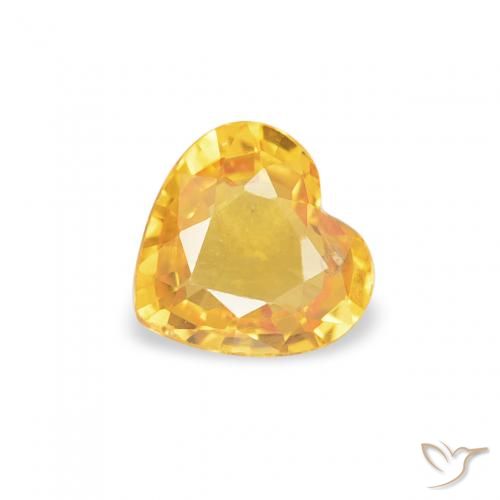 0.37ct 天然 ミディアムゴールド サファイア, 心臓, VS