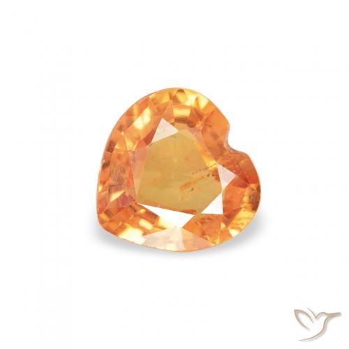 0.37ct 天然 鮮やかなオレンジ サファイア, 心臓, VS
