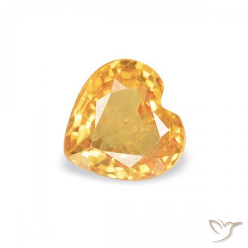 0.38ct 天然 ミディアムオレンジ サファイア, 心臓, VS