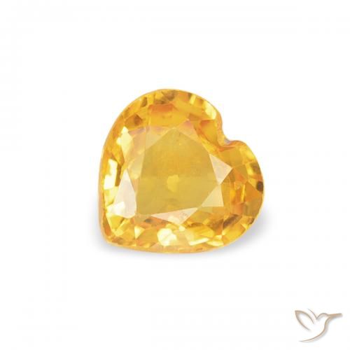 0.38ct 天然 明るいゴールド サファイア, 心臓, VS