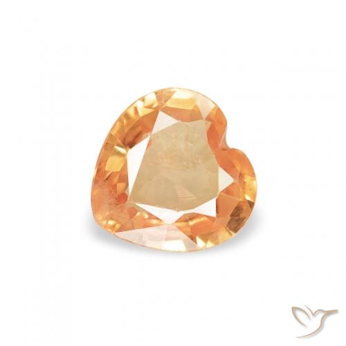 0.39ct 天然 濃いオレンジ サファイア, 心臓, VS