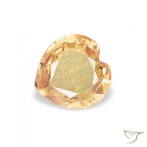 0.49ct 天然 ゴールド サファイア, 心臓, VS, Photo A