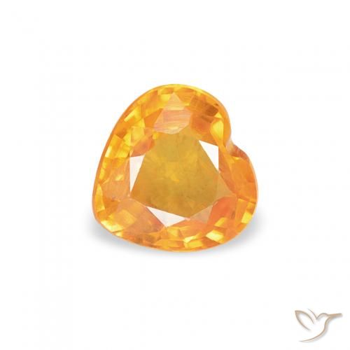0.42ct 天然 ミディアムオレンジ サファイア, 心臓, VS