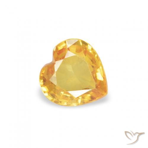 0.38ct 天然 ゴールド サファイア, 心臓, VS