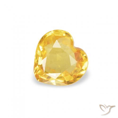0.38ct 天然 ゴールド サファイア, 心臓, VS