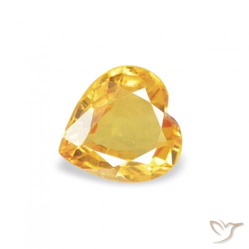 0.37ct 天然 ゴールド サファイア, 心臓, VS