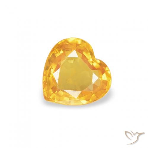 0.40ct 天然 ゴールド サファイア, 心臓, VS