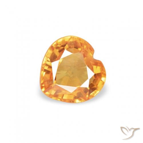 0.42ct 天然 オレンジゴールド サファイア, 心臓, VS