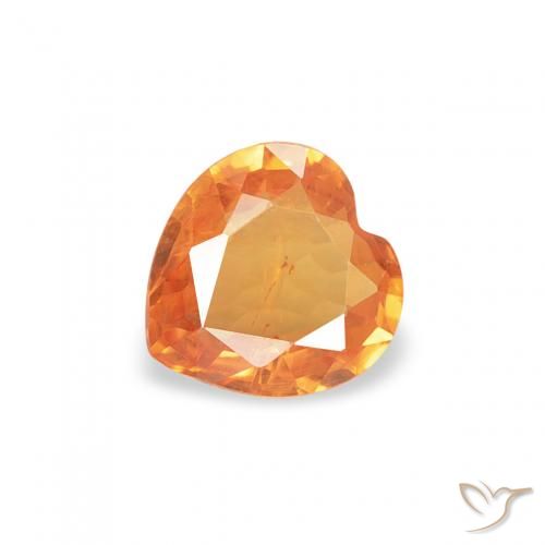 0.35ct 天然 鮮やかなオレンジ サファイア, 心臓, VS