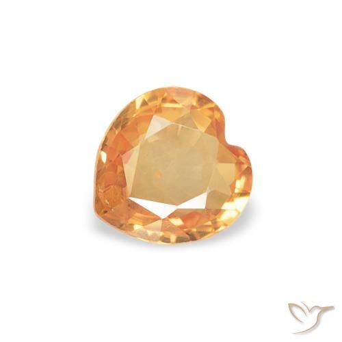 0.36ct 天然 ハニーオレンジ サファイア, 心臓, VS