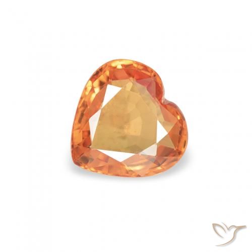 0.38ct 天然 鮮やかなオレンジ サファイア, 心臓, VS