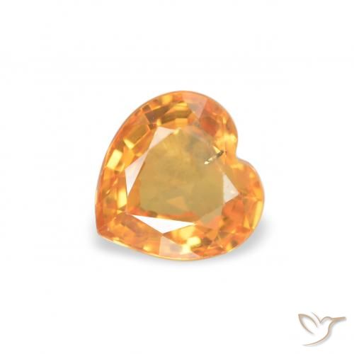 0.47ct 天然 ミディアムオレンジ サファイア, 心臓, VS