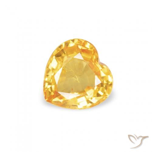 0.41ct 天然 ゴールド サファイア, 心臓, VS